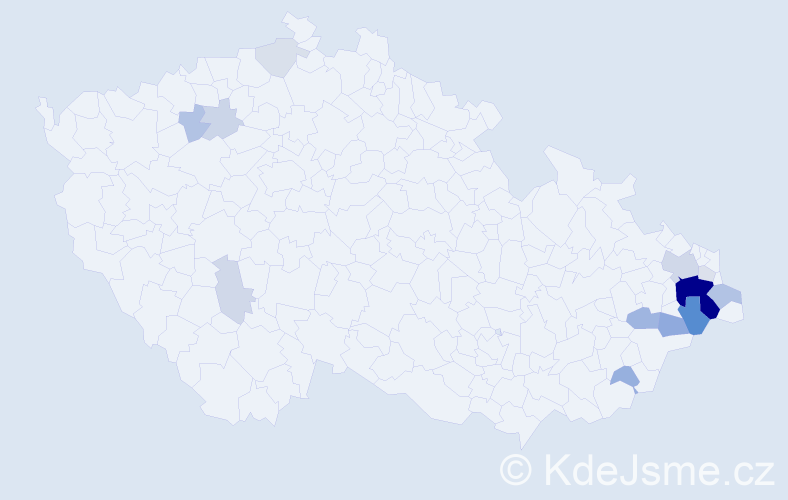 Příjmení: 'Korbáš', počet výskytů 44 v celé ČR