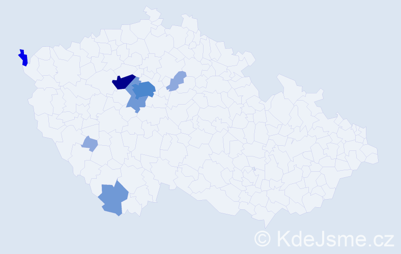 Příjmení: 'Velinger', počet výskytů 20 v celé ČR