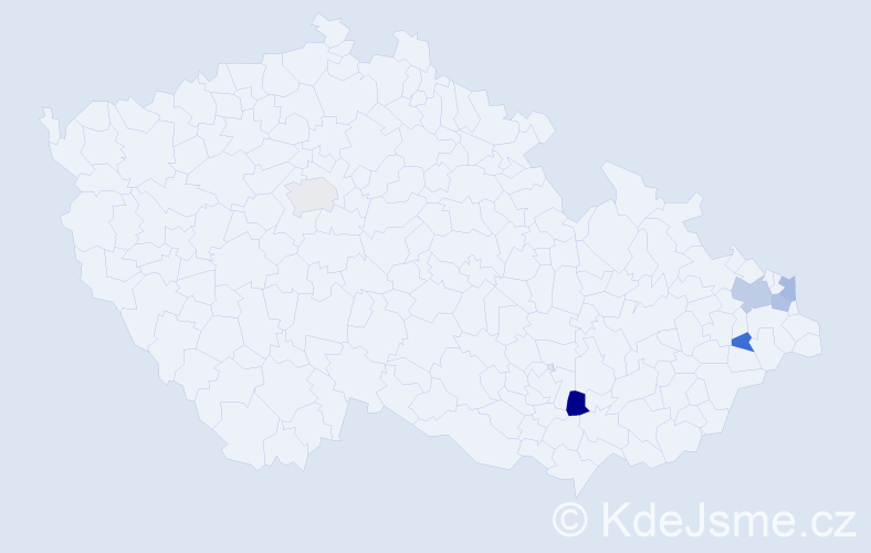 Příjmení: 'Kosela', počet výskytů 8 v celé ČR