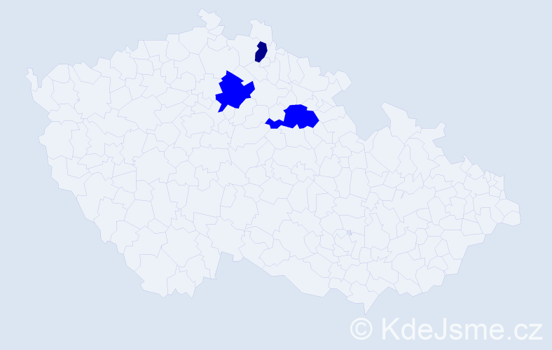 Příjmení: 'Manák', počet výskytů 7 v celé ČR