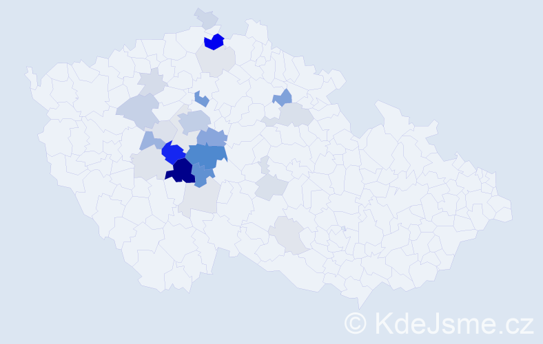 Příjmení: 'Kouklík', počet výskytů 89 v celé ČR