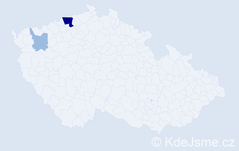 Příjmení: 'Neguczová', počet výskytů 5 v celé ČR