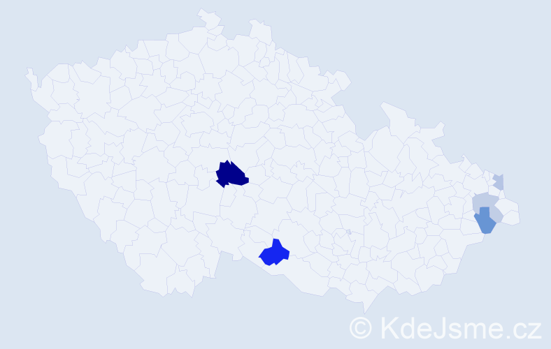 Příjmení: 'Furdan', počet výskytů 8 v celé ČR