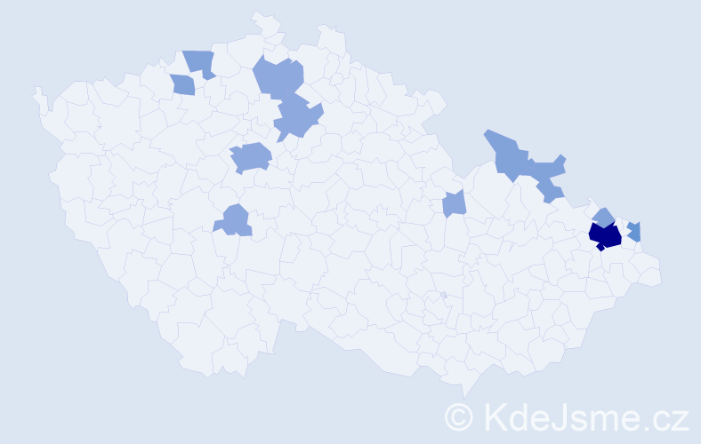 Příjmení: 'Piatek', počet výskytů 26 v celé ČR