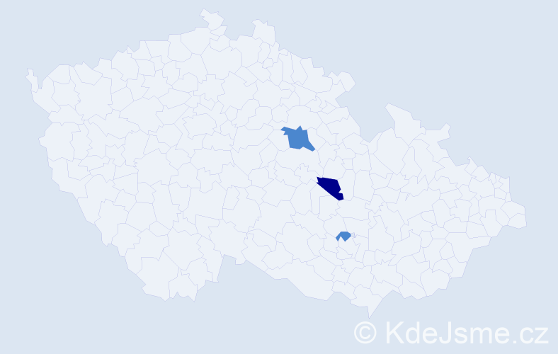 Příjmení: 'Točfousová', počet výskytů 5 v celé ČR