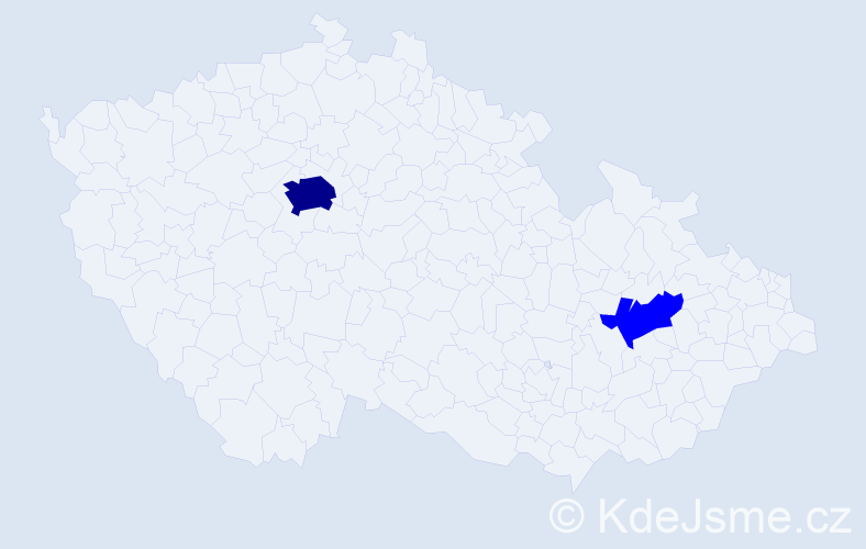 Příjmení: 'Sprátek', počet výskytů 9 v celé ČR