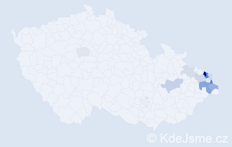 Příjmení: 'Kika', počet výskytů 63 v celé ČR