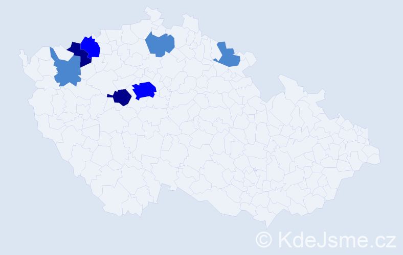 Příjmení: 'Krak', počet výskytů 13 v celé ČR