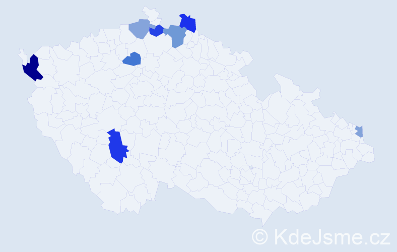 Příjmení: 'Tajbner', počet výskytů 12 v celé ČR