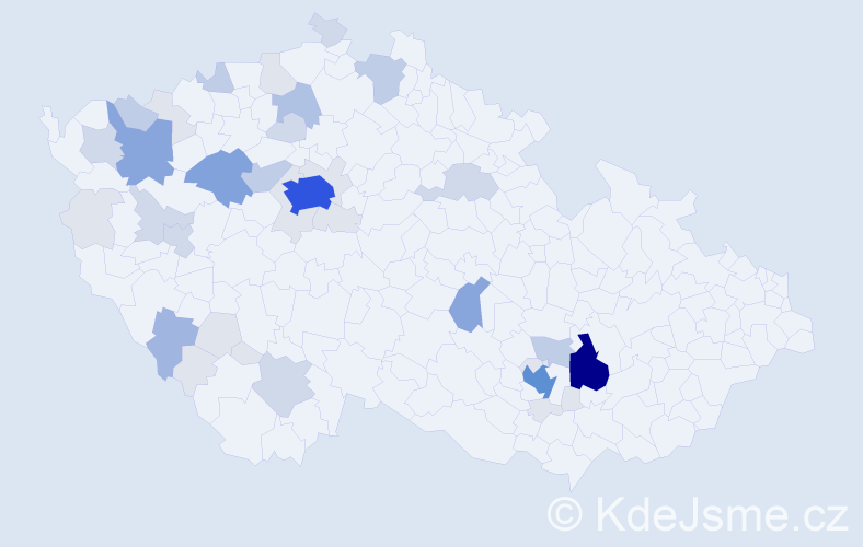 Příjmení: 'Vrtílková', počet výskytů 135 v celé ČR