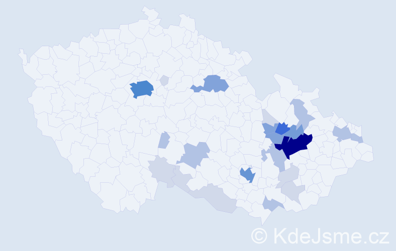 Příjmení: 'Vavrda', počet výskytů 79 v celé ČR