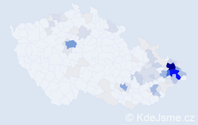 Příjmení: 'Krestová', počet výskytů 318 v celé ČR