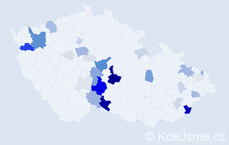 Příjmení: 'Matoušů', počet výskytů 146 v celé ČR