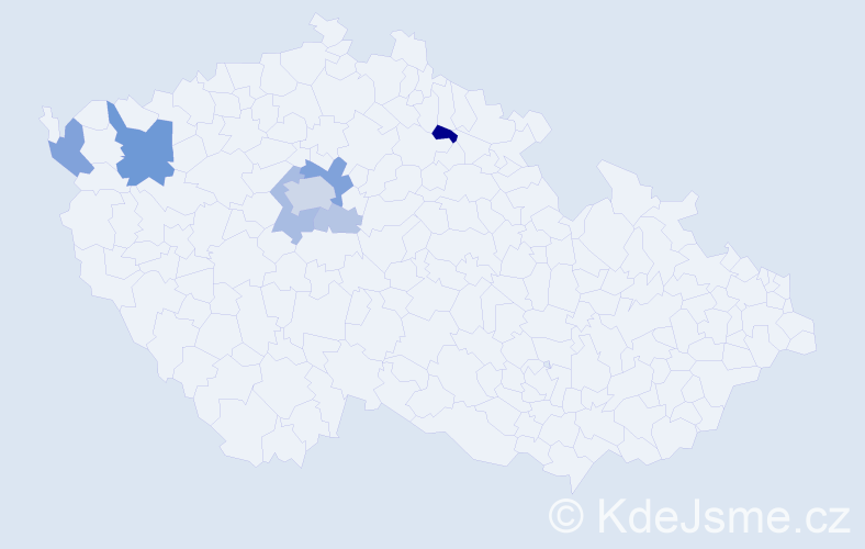 Příjmení: 'Ostenová', počet výskytů 21 v celé ČR