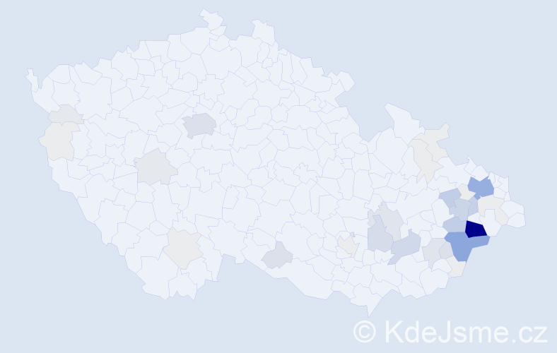 Příjmení: 'Solanská', počet výskytů 205 v celé ČR