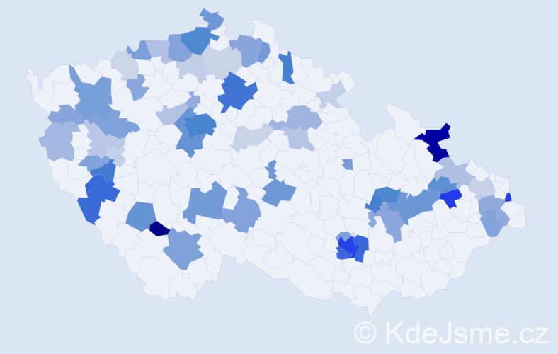 Příjmení: 'Ledererová', počet výskytů 217 v celé ČR