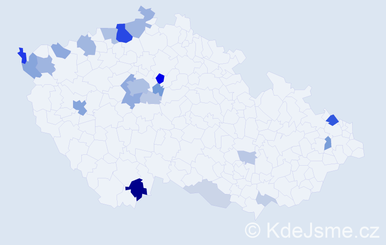 Příjmení: 'Bernhardt', počet výskytů 64 v celé ČR