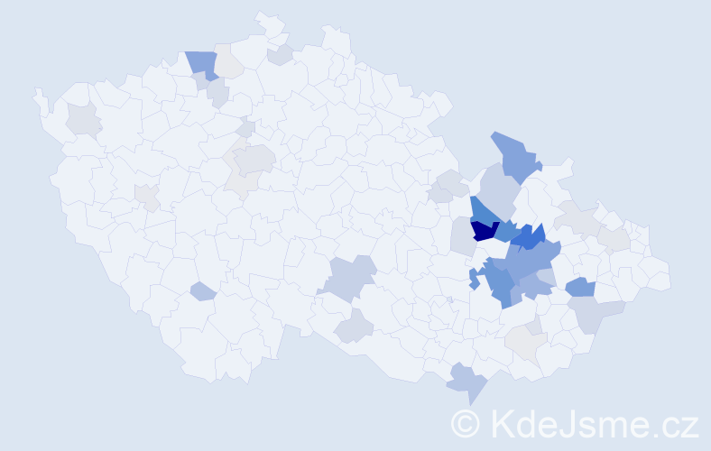 Příjmení: 'Hloch', počet výskytů 169 v celé ČR