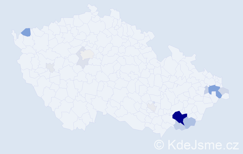 Příjmení: 'Paluříková', počet výskytů 37 v celé ČR