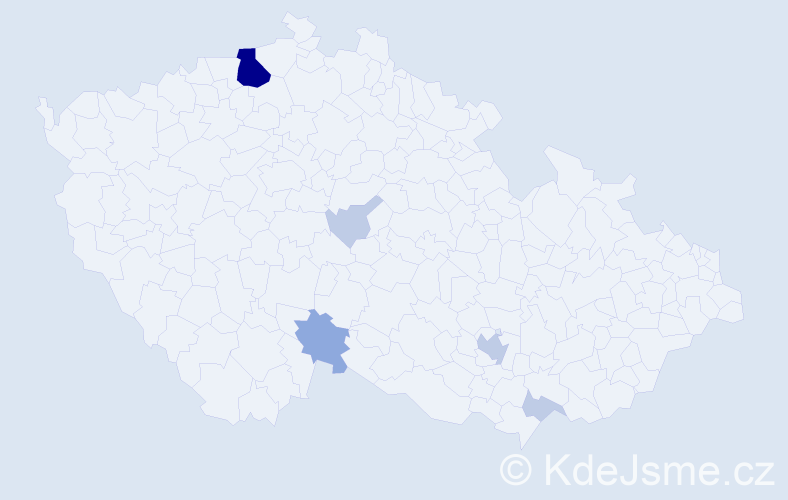 Příjmení: 'Kalamen', počet výskytů 15 v celé ČR