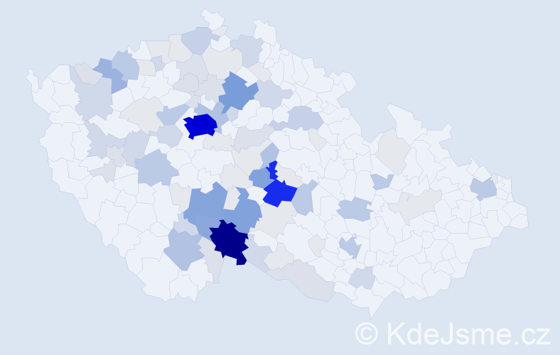 Příjmení: 'Míchal', počet výskytů 327 v celé ČR