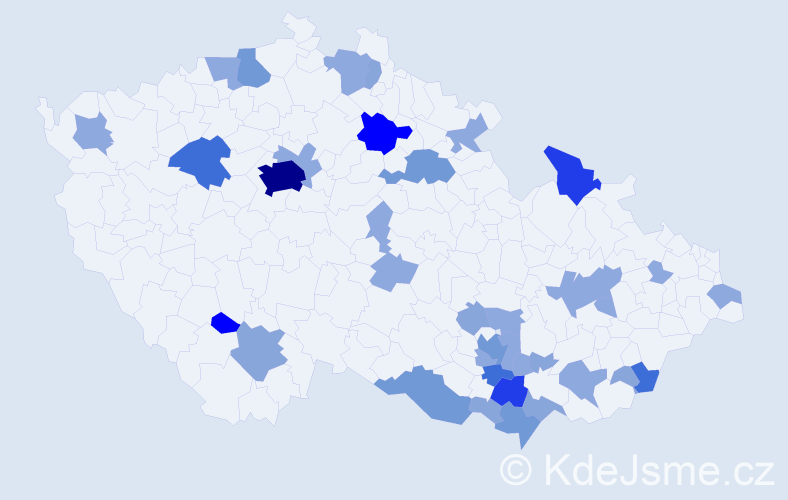 Příjmení: 'Kabela', počet výskytů 94 v celé ČR