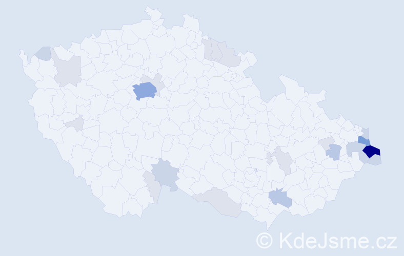 Příjmení: 'Wrzecionko', počet výskytů 74 v celé ČR
