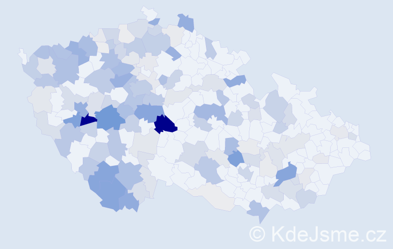 Příjmení: 'Štětina', počet výskytů 552 v celé ČR