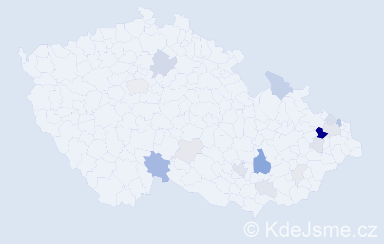 Příjmení: 'Gurka', počet výskytů 49 v celé ČR