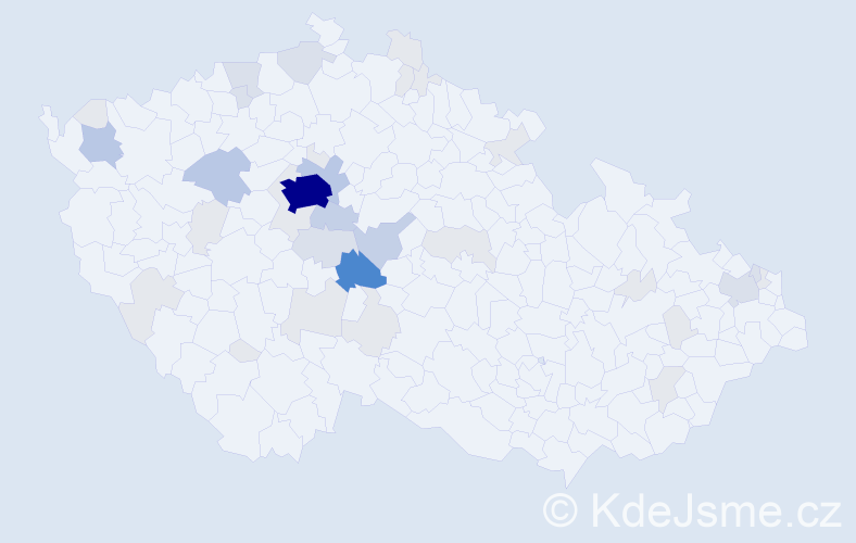 Příjmení: 'Kapek', počet výskytů 119 v celé ČR