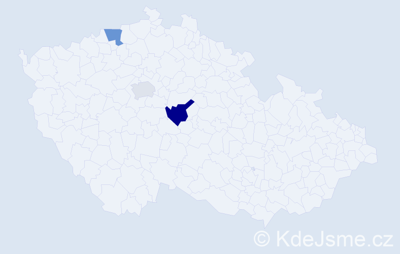 Příjmení: 'Kordiak', počet výskytů 13 v celé ČR