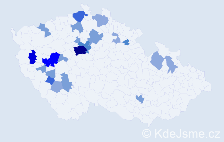 Příjmení: 'Klepsa', počet výskytů 62 v celé ČR