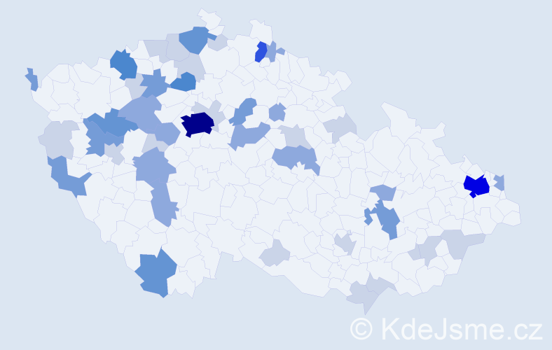 Příjmení: 'Lauko', počet výskytů 121 v celé ČR