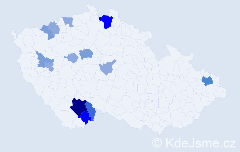 Příjmení: 'Kneys', počet výskytů 35 v celé ČR