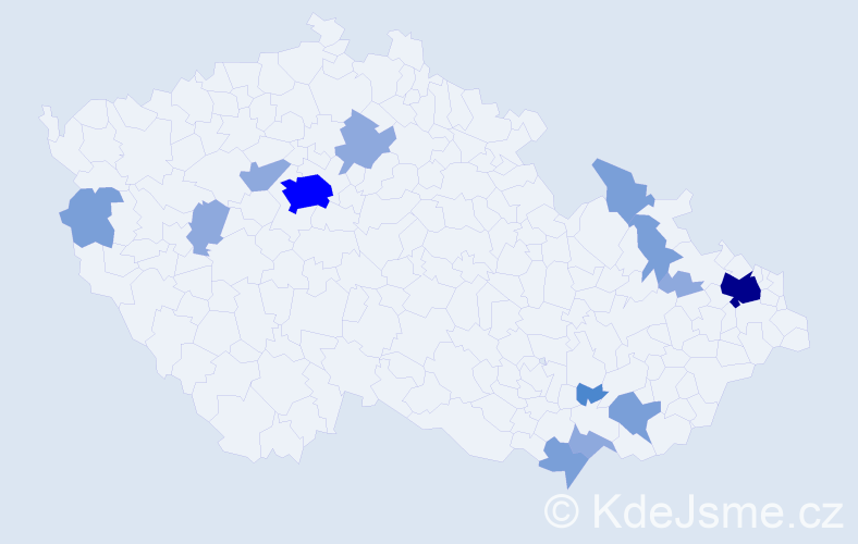 Příjmení: 'Cabala', počet výskytů 30 v celé ČR