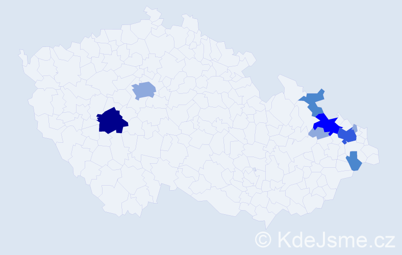 Příjmení: 'Stramová', počet výskytů 19 v celé ČR