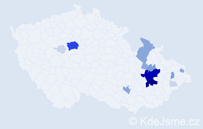 Příjmení: 'Mohaplová', počet výskytů 59 v celé ČR
