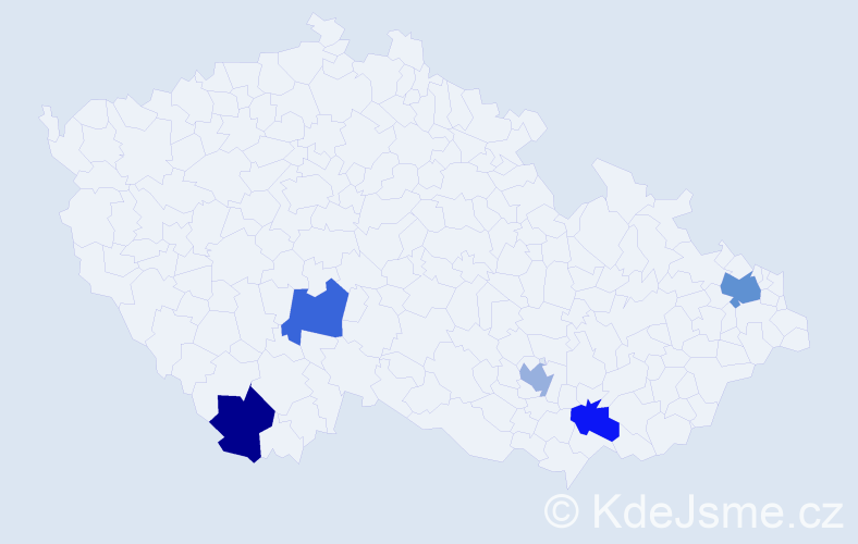 Příjmení: 'Soryčová', počet výskytů 6 v celé ČR