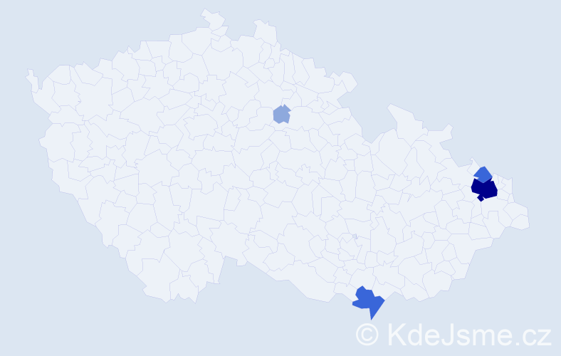Příjmení: 'Kubináková', počet výskytů 16 v celé ČR