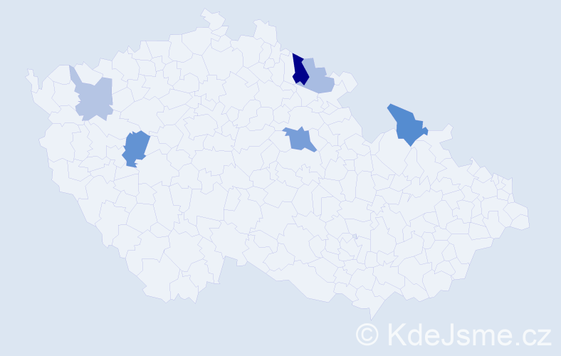 Příjmení: 'Kaninská', počet výskytů 12 v celé ČR