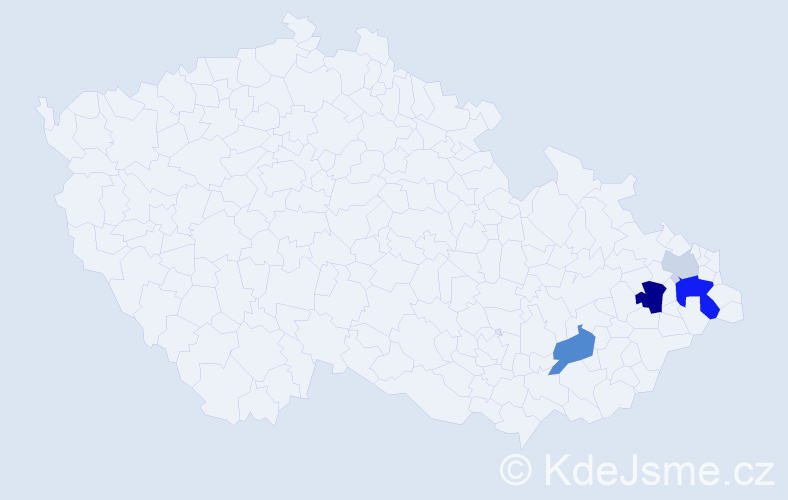 Příjmení: 'Mutkovičová', počet výskytů 10 v celé ČR