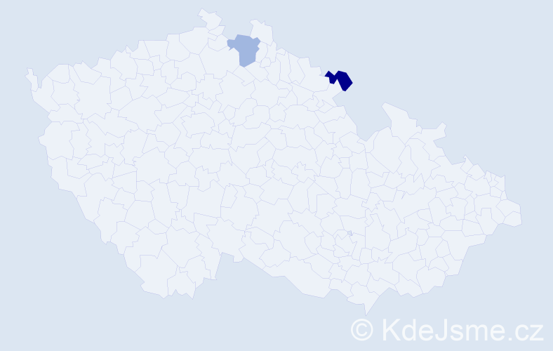 Příjmení: 'Hrubáčková', počet výskytů 2 v celé ČR