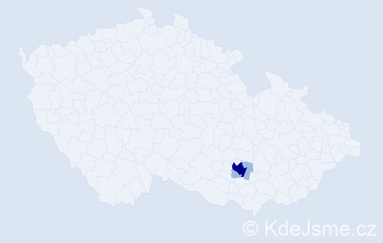 Příjmení: 'Kutej', počet výskytů 5 v celé ČR