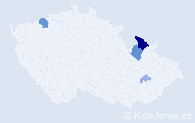 Příjmení: 'Chlebaňa', počet výskytů 8 v celé ČR