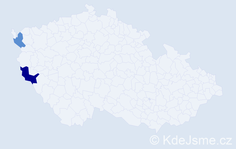 Příjmení: 'Tochor', počet výskytů 14 v celé ČR