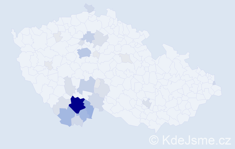 Příjmení: 'Zabilková', počet výskytů 109 v celé ČR
