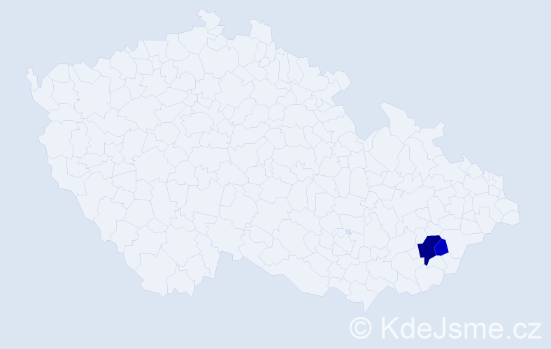Příjmení: 'Vylimcová', počet výskytů 13 v celé ČR