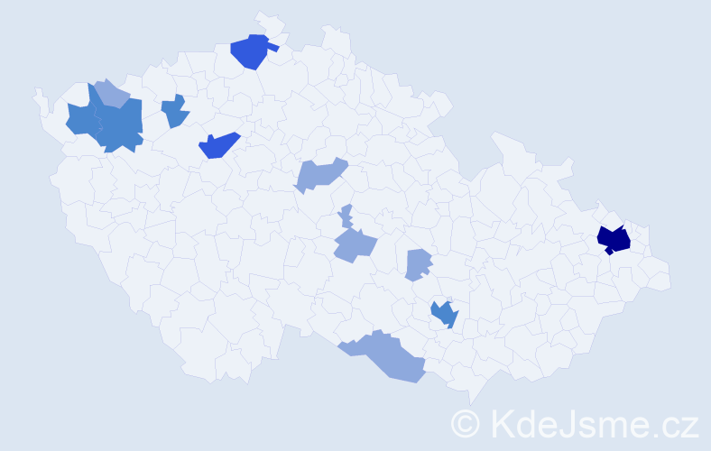 Příjmení: 'Bauchnerová', počet výskytů 24 v celé ČR