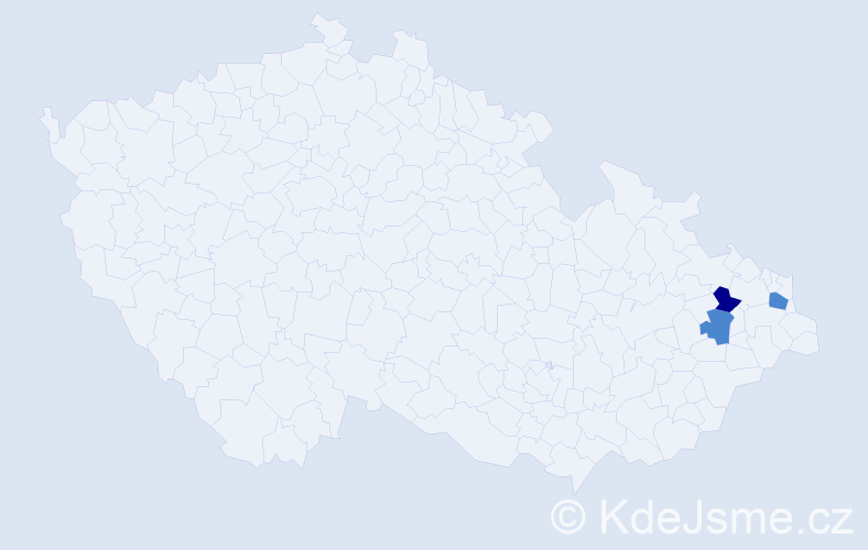 Příjmení: 'Matušiková', počet výskytů 5 v celé ČR