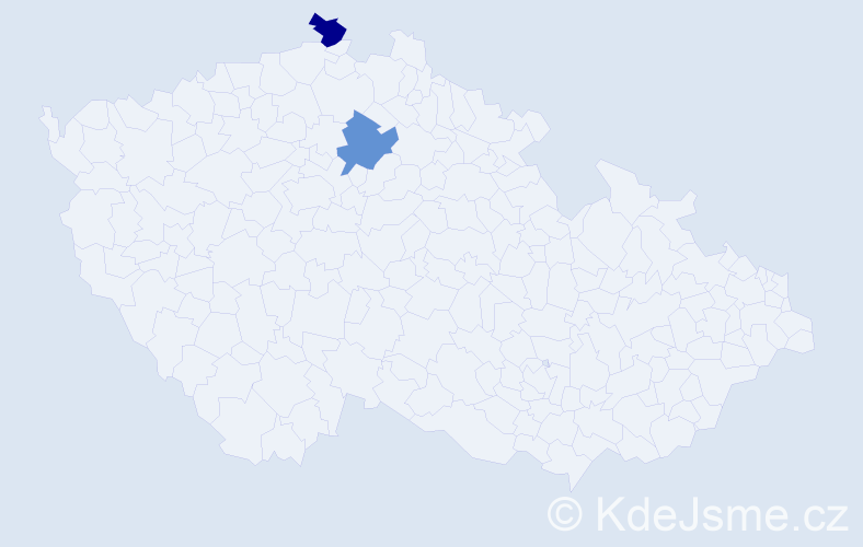 Příjmení: 'Moňaková', počet výskytů 2 v celé ČR